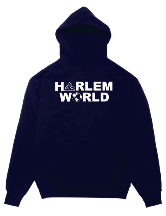 HARLEM WORLD HOODY/NAVY BLUE