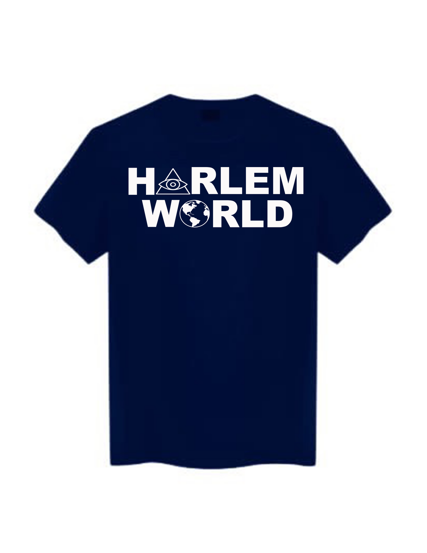 HARLEM WORLD T SHIRT/NAVY BLUE