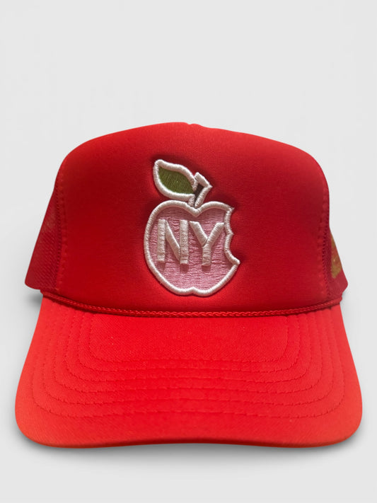 BITTENN APPLE NY TRUCKER HAT/RED & PINK